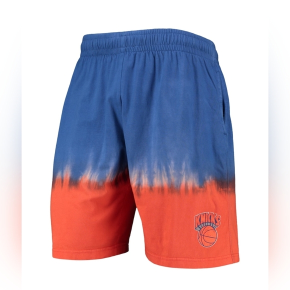 Men's Mitchell & Ness Blue/Orange New York Knicks Hardwood Classic shorts - Picture 1 of 6